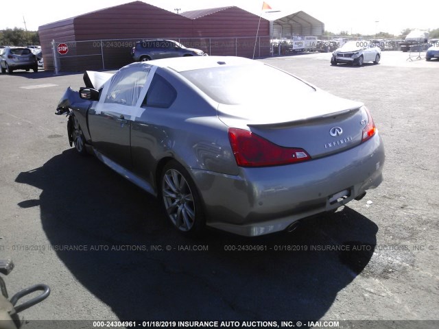 JN1CV6EK7AM101755 - 2010 INFINITI G37 SPORT GRAY photo 3