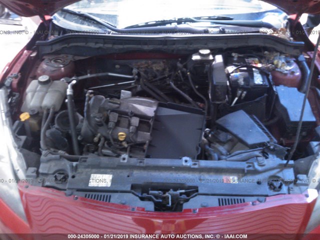 JM1BL1H63A1264758 - 2010 MAZDA 3 S RED photo 10