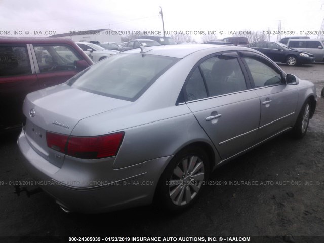 5NPEU46F39H563976 - 2009 HYUNDAI SONATA SE/LIMITED SILVER photo 4