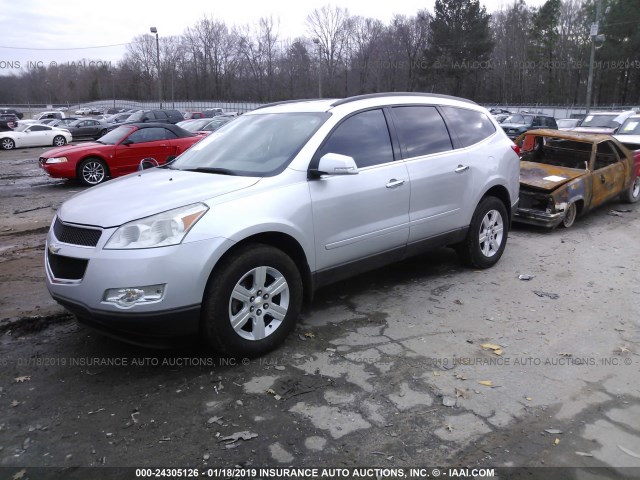 1GNKRGED7BJ210523 - 2011 CHEVROLET TRAVERSE LT SILVER photo 2