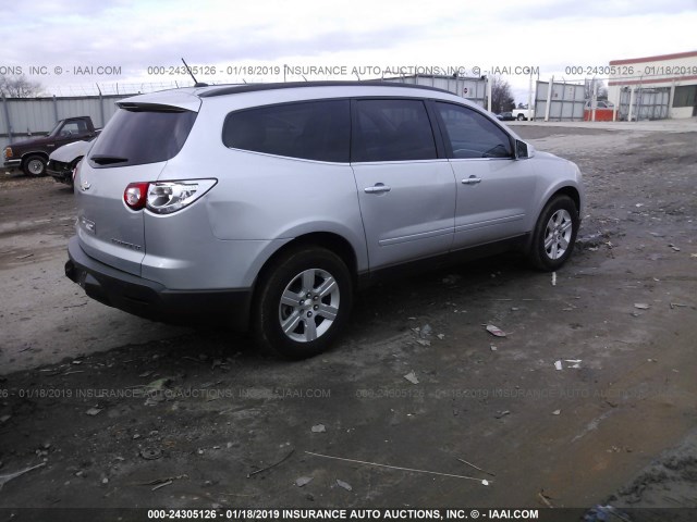 1GNKRGED7BJ210523 - 2011 CHEVROLET TRAVERSE LT SILVER photo 4