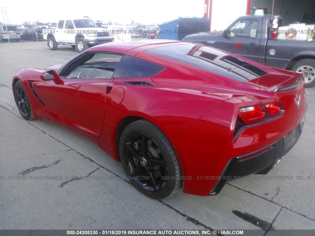 1G1YA2D76E5113005 - 2014 CHEVROLET CORVETTE STINGRAY/1LT RED photo 3