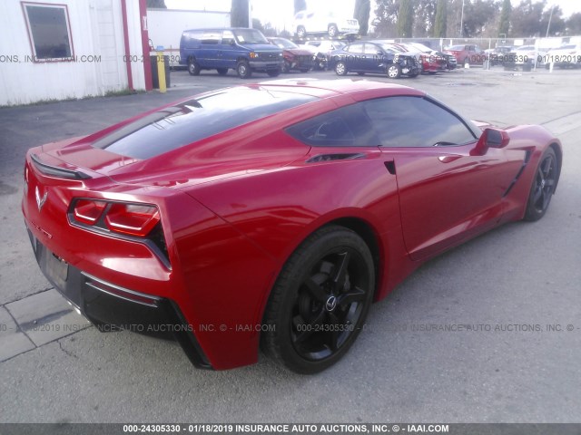 1G1YA2D76E5113005 - 2014 CHEVROLET CORVETTE STINGRAY/1LT RED photo 4