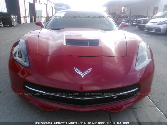 1G1YA2D76E5113005 - 2014 CHEVROLET CORVETTE STINGRAY/1LT RED photo 6