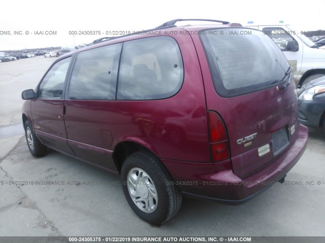 4N2DN11W5SD857502 - 1995 NISSAN QUEST XE/GXE RED photo 3