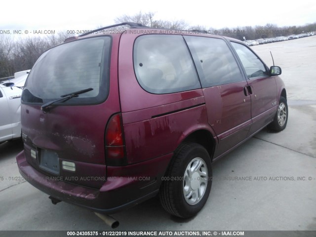 4N2DN11W5SD857502 - 1995 NISSAN QUEST XE/GXE RED photo 4