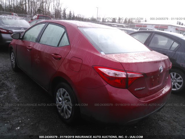 2T1BURHE9JC123286 - 2018 TOYOTA COROLLA L/LE/XLE/SE/XSE RED photo 3