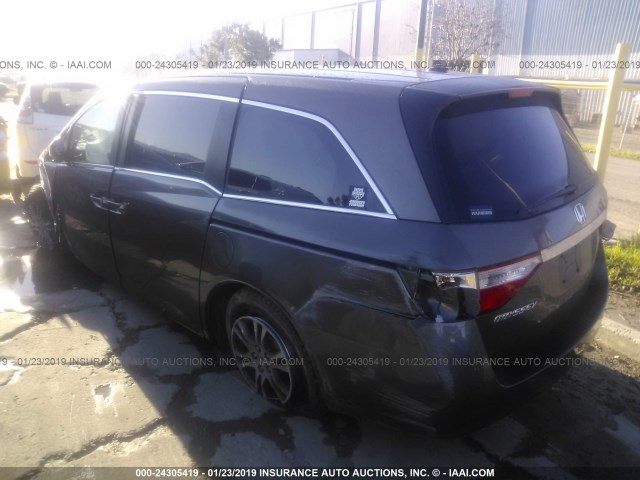 5FNRL5H65BB053494 - 2011 HONDA ODYSSEY EXL GRAY photo 3