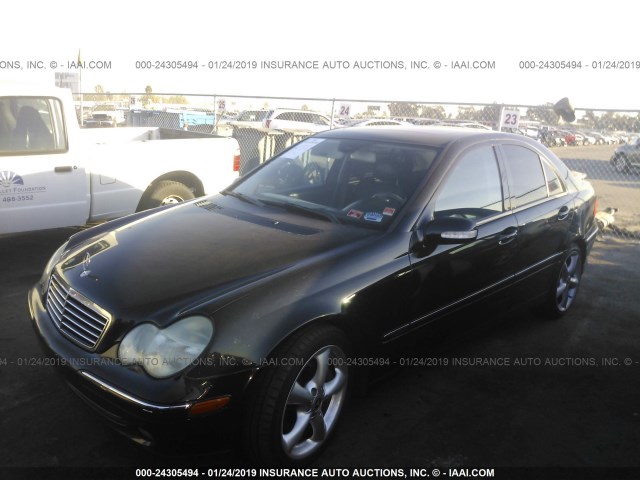 WDBRF40J64A626219 - 2004 MERCEDES-BENZ C 230K SPORT SEDAN BLACK photo 2