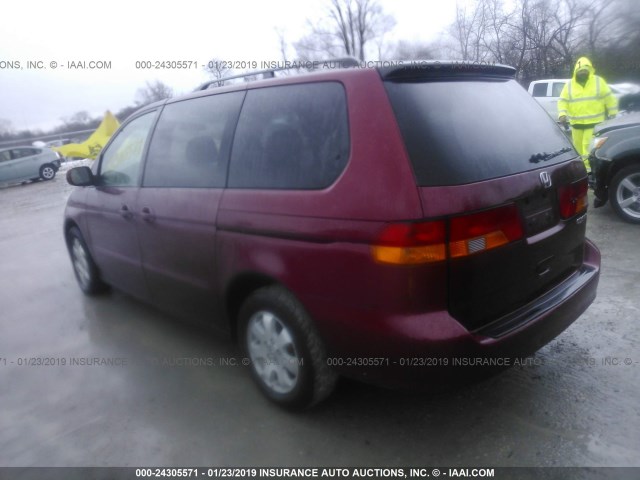 5FNRL18004B075474 - 2004 HONDA ODYSSEY EXL RED photo 3