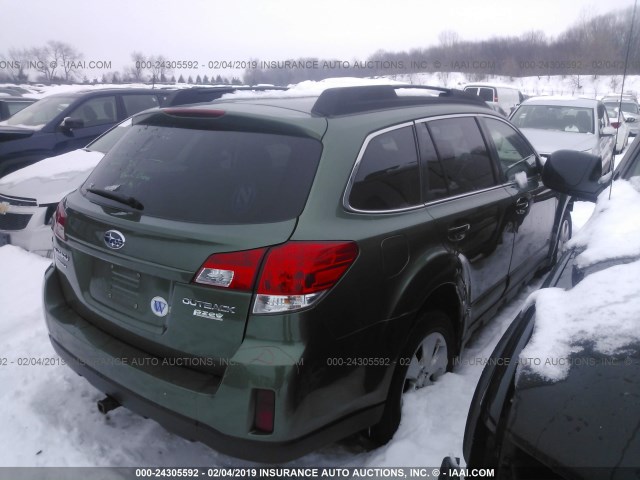 4S4BRBCC5B3389151 - 2011 SUBARU OUTBACK 2.5I PREMIUM GREEN photo 4