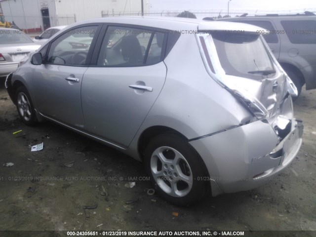 1N4AZ0CP9EC340522 - 2014 NISSAN LEAF S/SV/SL SILVER photo 3