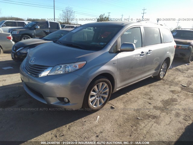 5TDDZ3DC0HS155332 - 2017 TOYOTA SIENNA XLE/LIMITED GRAY photo 2