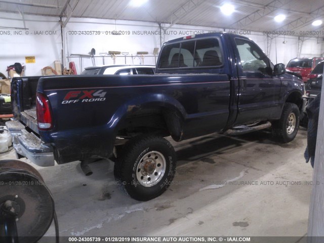 1FTSF31S23EB74734 - 2003 FORD F350 SRW SUPER DUTY BLUE photo 4