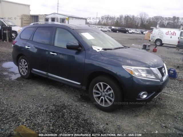 5N1AR2MN8FC674055 - 2015 NISSAN PATHFINDER S/SV/SL/PLATINUM BLUE photo 1