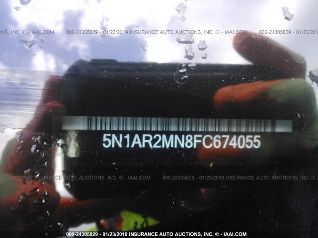 5N1AR2MN8FC674055 - 2015 NISSAN PATHFINDER S/SV/SL/PLATINUM BLUE photo 9