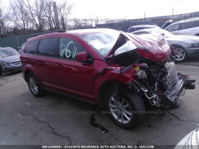 3C4PDCBBXFT564379 - 2015 DODGE JOURNEY SXT RED photo 1