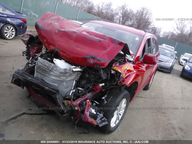 3C4PDCBBXFT564379 - 2015 DODGE JOURNEY SXT RED photo 2