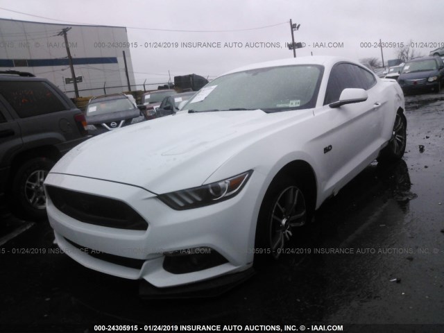 1FA6P8CF9F5406381 - 2015 FORD MUSTANG GT WHITE photo 2