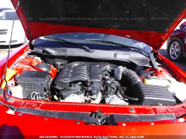 2B3CA3CV4AH286999 - 2010 DODGE CHARGER SXT RED photo 10