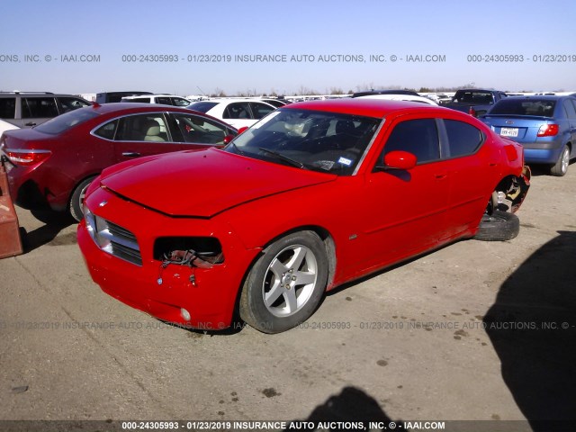 2B3CA3CV4AH286999 - 2010 DODGE CHARGER SXT RED photo 2