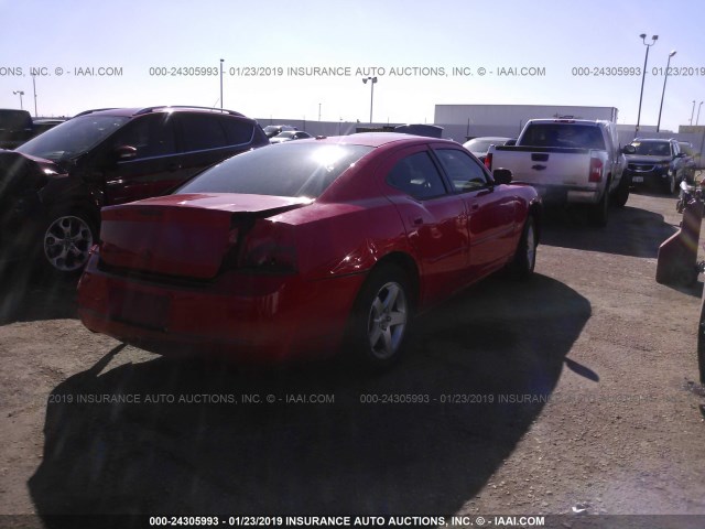 2B3CA3CV4AH286999 - 2010 DODGE CHARGER SXT RED photo 4