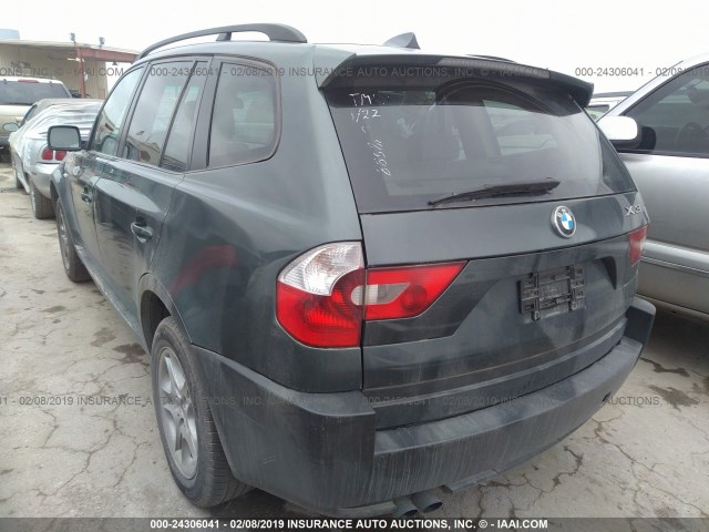 WBXPA73444WC38588 - 2004 BMW X3 2.5I GRAY photo 3