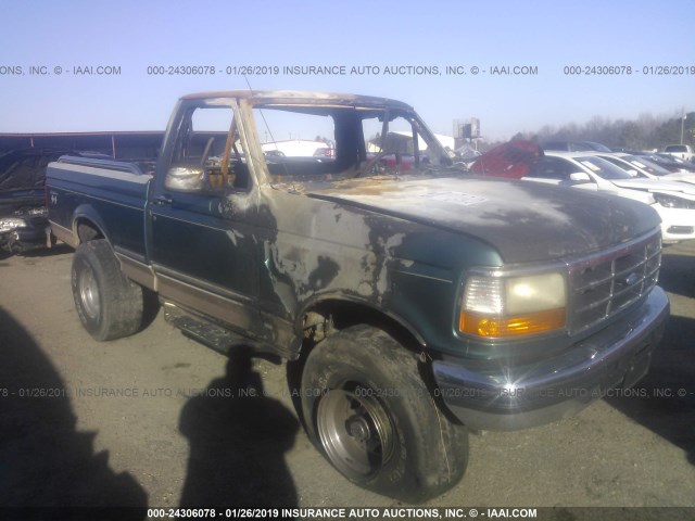 1FTEF14H3TLB00140 - 1996 FORD F150 GREEN photo 1