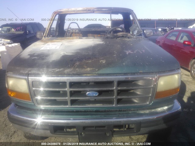 1FTEF14H3TLB00140 - 1996 FORD F150 GREEN photo 6