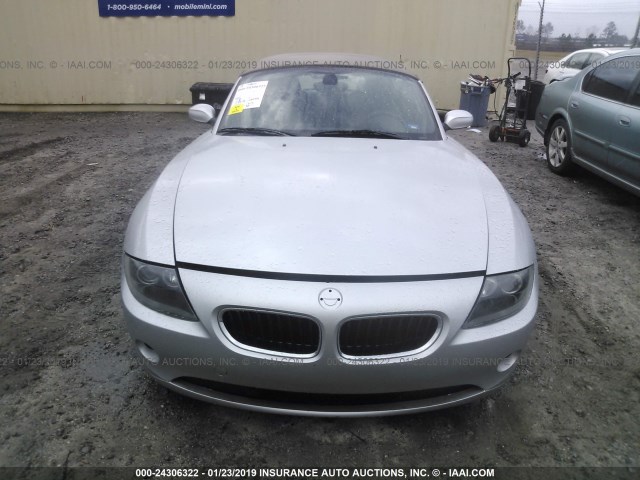 4USBT33505LS58446 - 2005 BMW Z4 2.5 SILVER photo 6