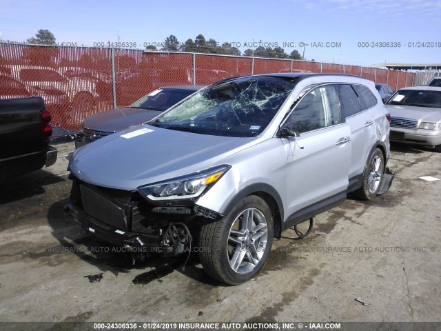 KM8SR4HF5HU218739 - 2017 HYUNDAI SANTA FE SE/LIMITED SILVER photo 2