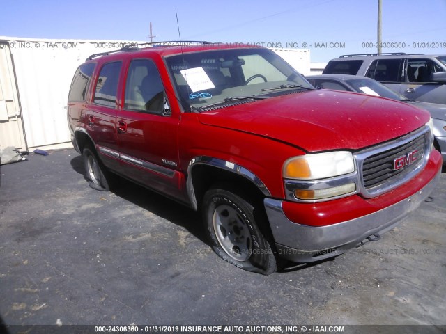 1GKEC13T41R151143 - 2001 GMC YUKON RED photo 1