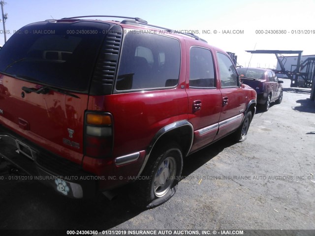 1GKEC13T41R151143 - 2001 GMC YUKON RED photo 4