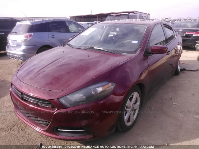 1C3CDFBB6FD301395 - 2015 DODGE DART SXT RED photo 2