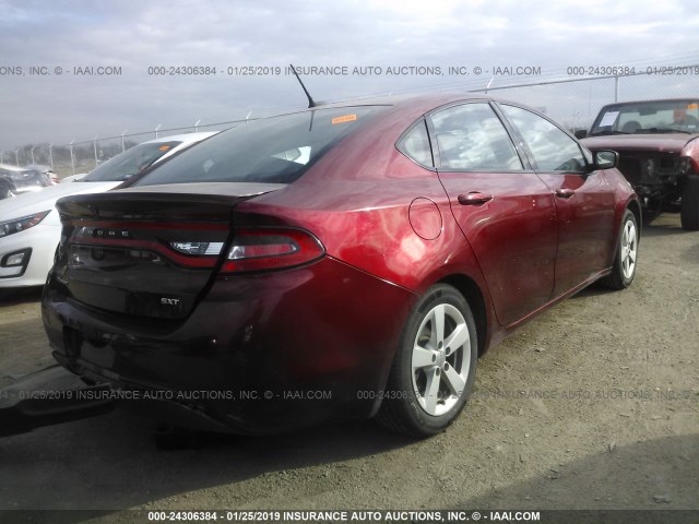 1C3CDFBB6FD301395 - 2015 DODGE DART SXT RED photo 4