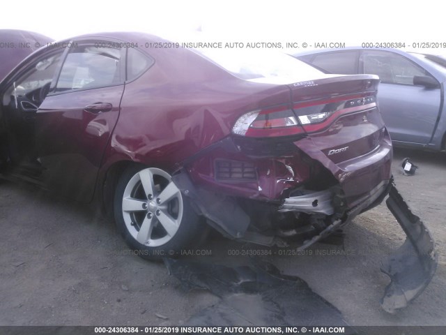 1C3CDFBB6FD301395 - 2015 DODGE DART SXT RED photo 6