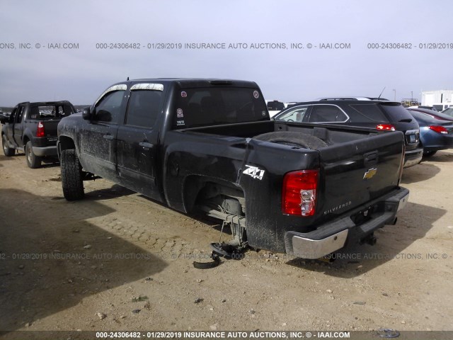 1GCPKSE79CF128118 - 2012 CHEVROLET SILVERADO K1500 LT BLACK photo 3