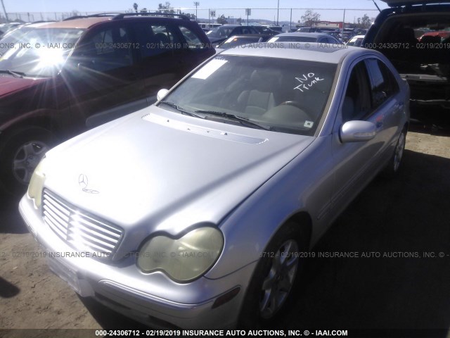 WDBRF61J83F417558 - 2003 MERCEDES-BENZ C 240 SILVER photo 2