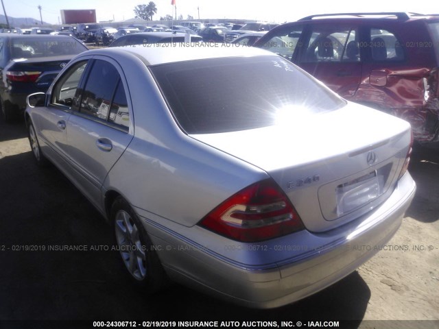 WDBRF61J83F417558 - 2003 MERCEDES-BENZ C 240 SILVER photo 3