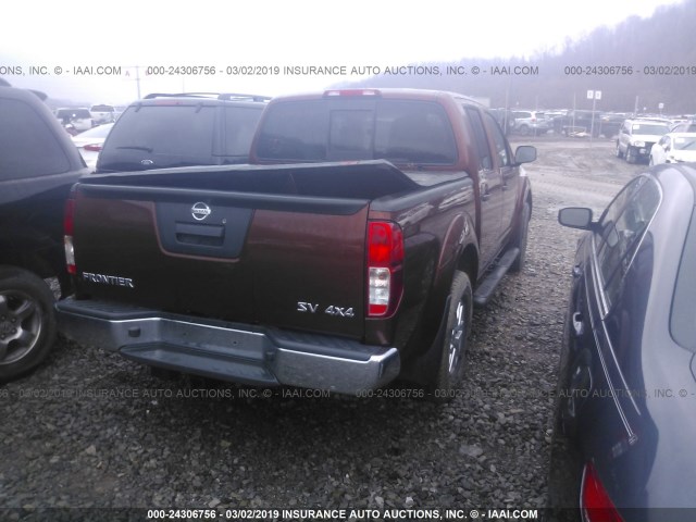 1N6AD0EV3JN702828 - 2018 NISSAN FRONTIER S/SV/SL/PRO-4X MAROON photo 4