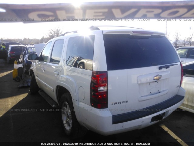 1GNFK23049R143545 - 2009 CHEVROLET TAHOE K1500 LT WHITE photo 3