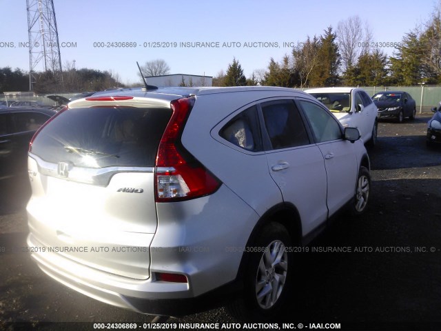 2HKRM4H78FH664532 - 2015 HONDA CR-V EXL SILVER photo 4