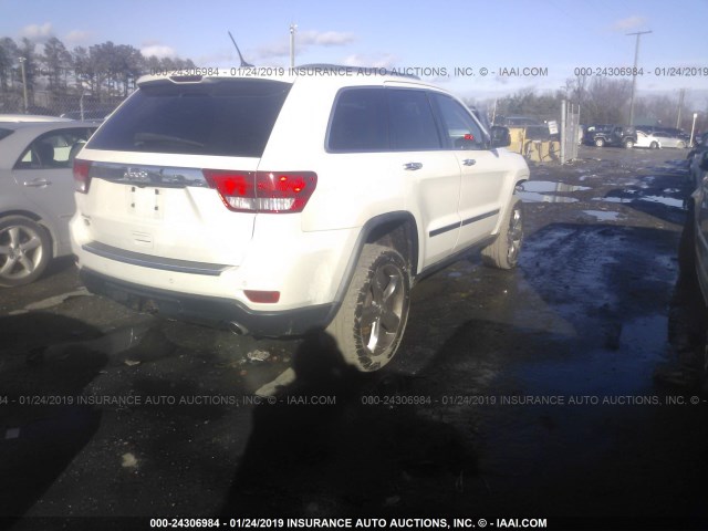 1J4RR6GG9BC693665 - 2011 JEEP GRAND CHEROKEE OVERLAND WHITE photo 4