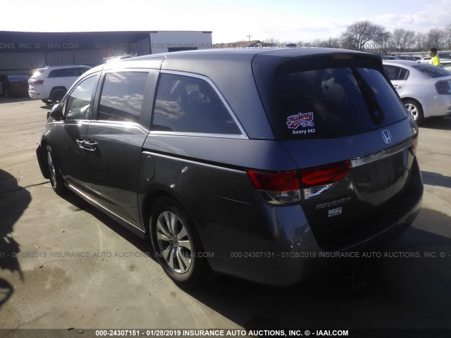 5FNRL5H61EB136392 - 2014 HONDA ODYSSEY EXL GRAY photo 3