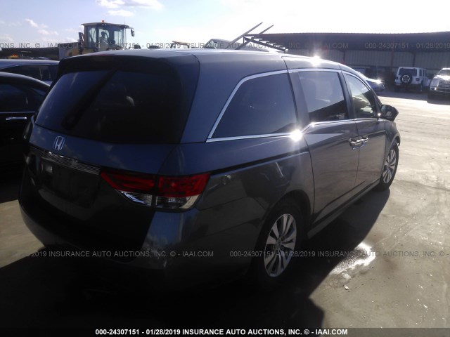 5FNRL5H61EB136392 - 2014 HONDA ODYSSEY EXL GRAY photo 4