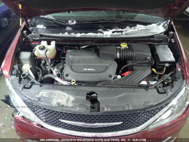 2C4RC1BG4HR533534 - 2017 CHRYSLER PACIFICA TOURING L წითელი ფოტო 10