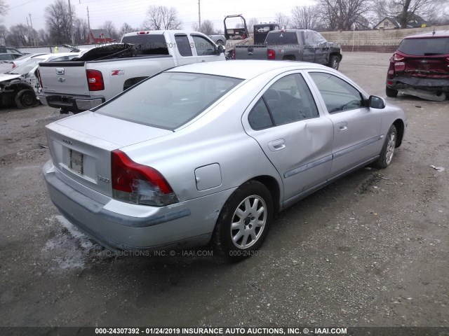 YV1RS61R512047669 - 2001 VOLVO S60 SILVER photo 4