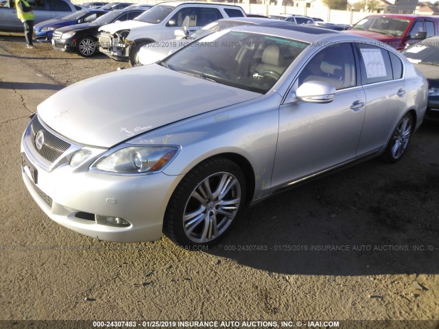 JTHBC96S585013191 - 2008 LEXUS GS 450H SILVER photo 2