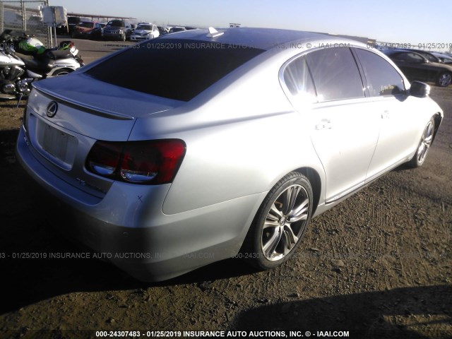 JTHBC96S585013191 - 2008 LEXUS GS 450H SILVER photo 4