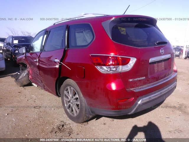 5N1AR2MN7FC709605 - 2015 NISSAN PATHFINDER S/SV/SL/PLATINUM BURGUNDY photo 3